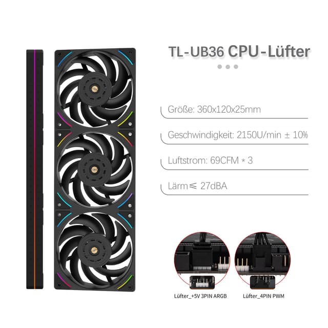 Detalle 2 de TR-Thermalright Hyper Vision 360 cooler liquido 360 mm