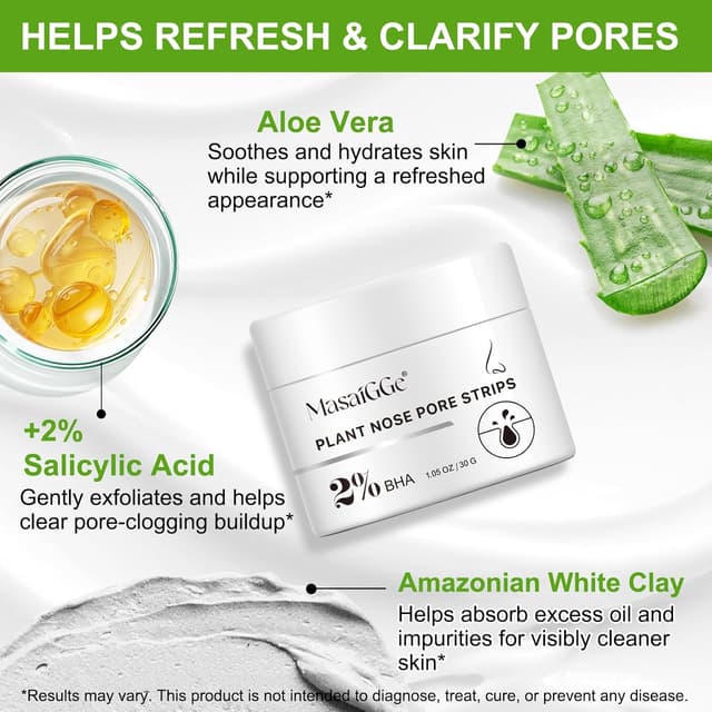 Detalle de Maschera Punti Neri Punti Neri | 2% BHA per cura della testa nera su naso, con acido ialuronico e aloe vera