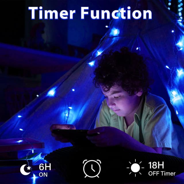 Detalle de Dalugo blue fairy lights, 30 LED 3m