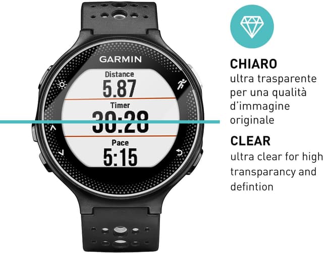 Detalle de smartect Vetro Temperato (3 pezzi, Clear) per Garmin Forerunner 235