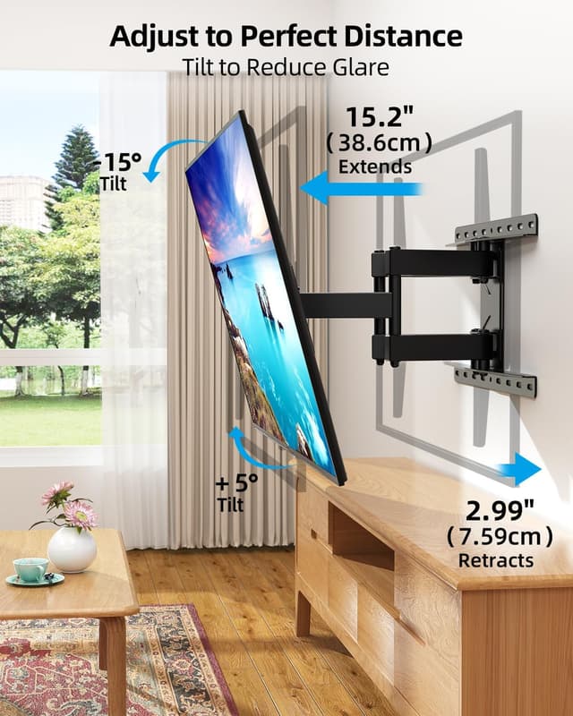 Detalle de HOME VISION Full Motion TV Wall Mount 85 lb