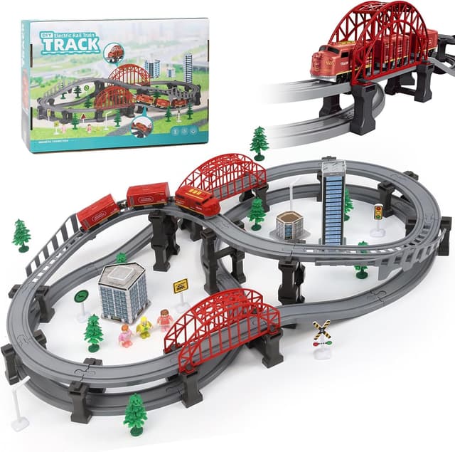 Detalle de XIAPIA Electric Train Set 128 pcs
