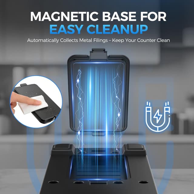 Detalle de Electric Knife Sharpener for Kitchen (3-Stage Diamond System) with 15° Precision Angle Guide