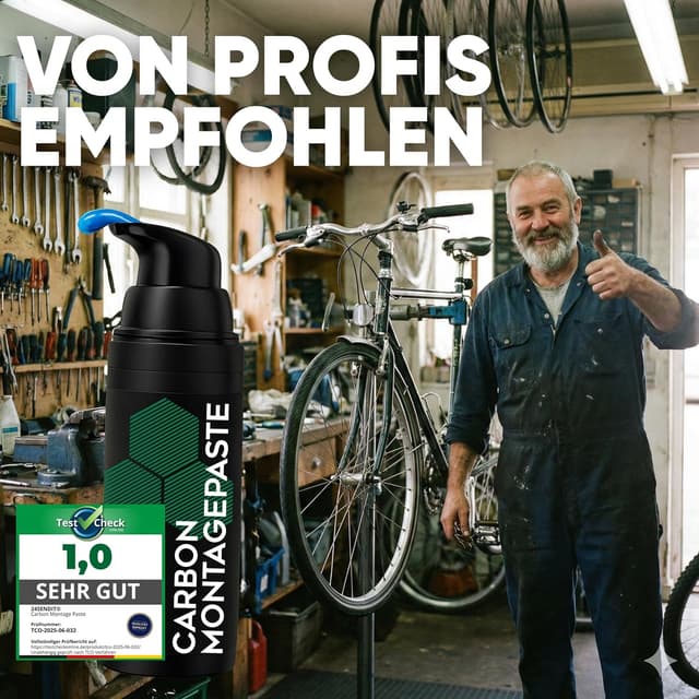 Detalle 2 de 24SENDIT Carbon Montagepaste fürs Fahrrad – Montagehilfe für Sattelstütze, Sattelklemme & Lenker (Carbon/Alu) – Made in Germany