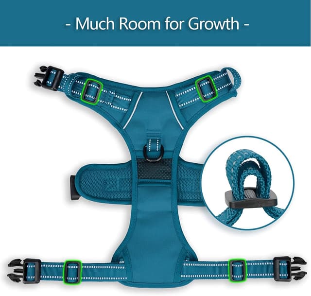 Detalle 2 de PoyPet No Pull Dog Harness with Reflective Vest + Easy Control Handle (Tumalo Teal Trim, M)