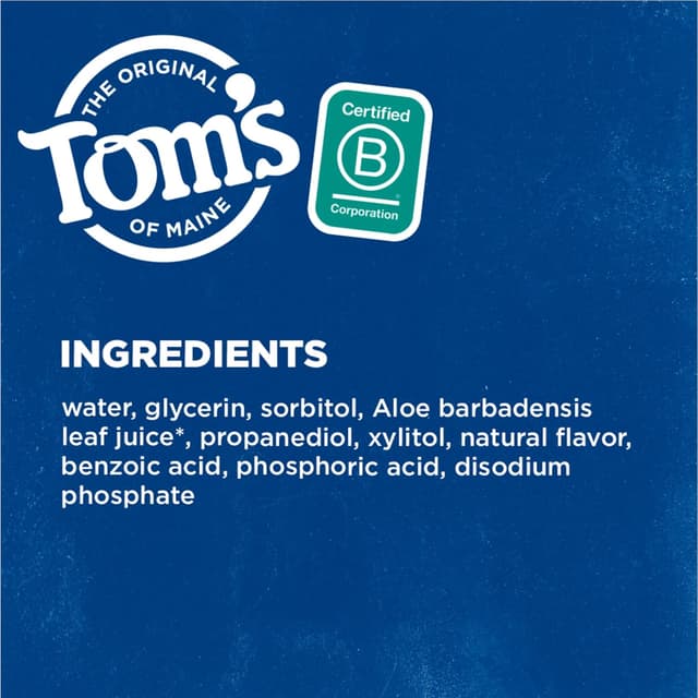 Detalle de Tom's of Maine Whole Care Natural Fluoride Mouthwash (Fresh Mint) – 16 oz Bottles, Pack of 3