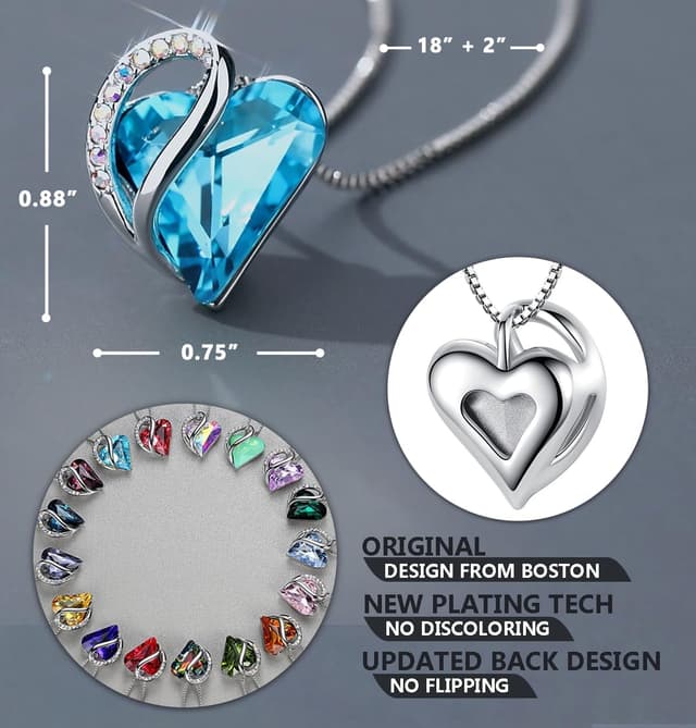 Thumbnail 2 de Leafael Valentine's Birthstone Necklace 18" 💍