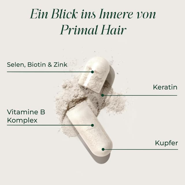 Detalle 1 de Primal Hair Haarnahrungsergänzungsmittel 60 Kapseln