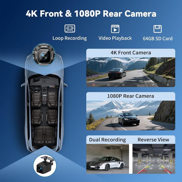 Detalle 2 de 11.5" Car Tablet Pro Max (2026) – Wireless CarPlay & Android Auto Screen with 4K Front + 1080P Rear Camera, 64G SD