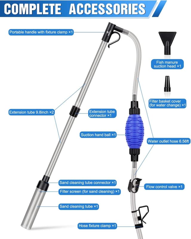 Thumbnail 6 de fishkeeper Aquarium-Reiniger & Kiesreiniger-Set mit einstellbarem Wasserdurchfluss (klein)