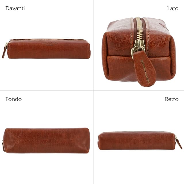 Detalle 2 de Gusti Leder studio Peter astuccio in vera pelle marrone impermeabile, stile vintage