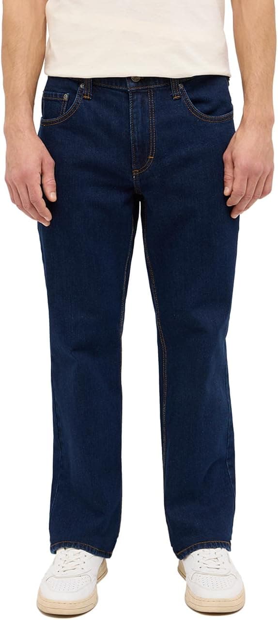 Detalle de MUSTANG Herren Jeans Stretch Big Sur Regular – Schwarz/Blau, 5-Pocket Regular Fit
