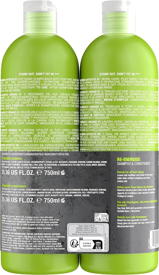Thumbnail 3 de Bed Head by TIGI Re‑Energise Pack 2x750 ml