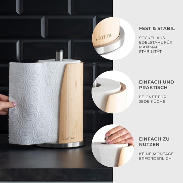 Thumbnail 1 de EXITOSO Portarrollos de Bambú y Acero Inoxidable