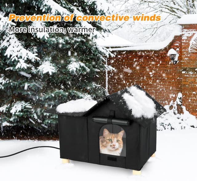 Thumbnail 6 de Lonepetu Heated Outdoor Cat House 19.7 in 🏠