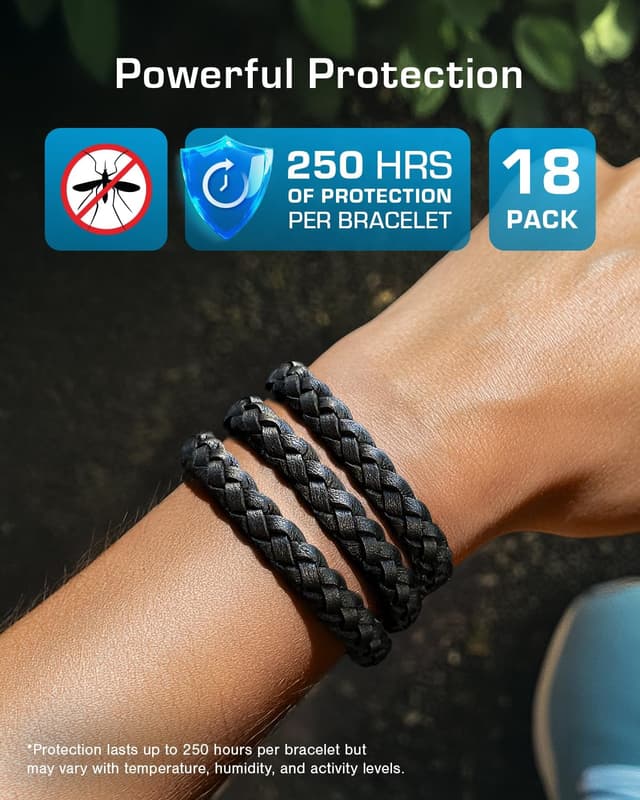 Detalle 2 de Active Era Mosquito Repellent Bracelet (DEET-free) – Black, 18 pack