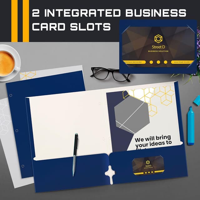 Detalle 2 de Better Office Products Two Pocket Portfolio Folders 50-Pack