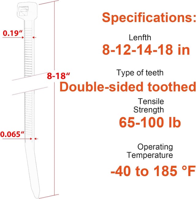 Thumbnail 1 de Zip Ties Assorted Sizes 400 Pack 🛠