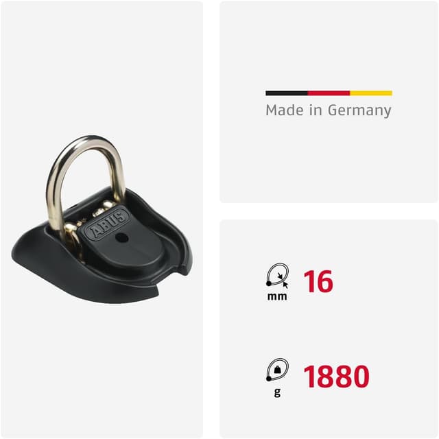 Detalle de ABUS Granit WBA 100 ancoraggio a parete e pavimento WBA 100, livello di sicurezza 20, nero