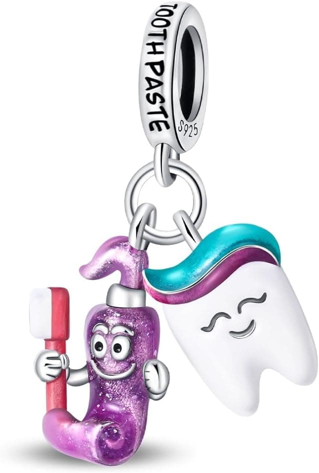 Detalle 2 de KUNSIR Charm Anhänger Damen aus 925 Sterling Silber mit Zirkonia – für Armband- und Halsketten-Charm (kompatibel zu europäischen Bändern)