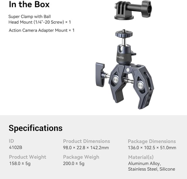 Thumbnail 6 de SMALLRIG 4102B Super Clamp Max 3,5kg