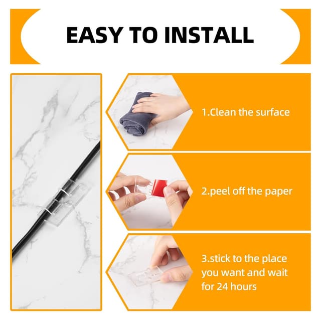 Detalle de BillyBath clip per passacavi 30 pezzi