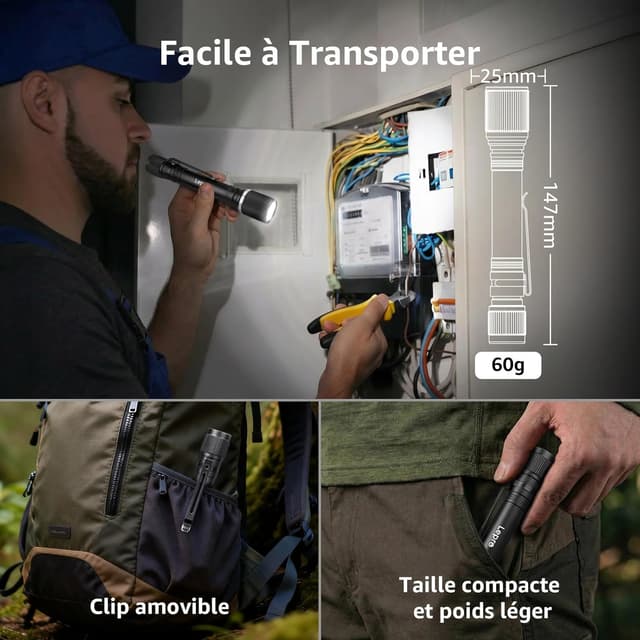 Thumbnail 4 de Lepro Lampe Torche 3 Modes d’Éclairage