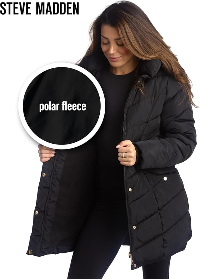 Thumbnail 4 de Steve Madden Womens Long Puffer Coat