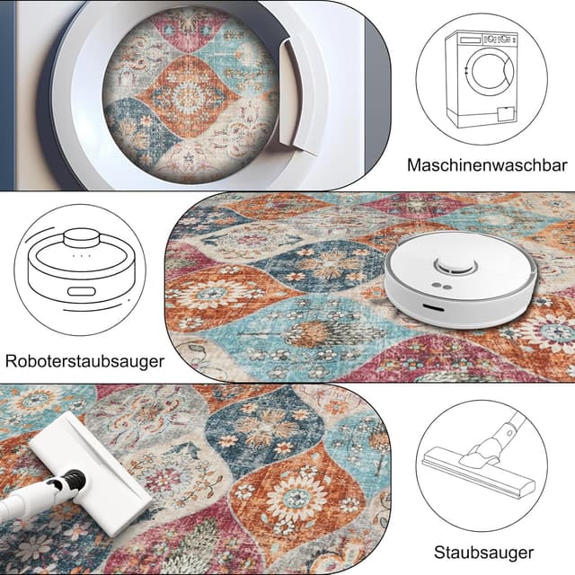 Thumbnail 3 de Xfrog Blumen Boho Teppich 160 x 230 cm 🏡