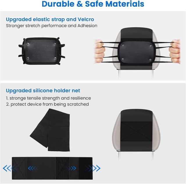 Thumbnail 4 de WONNIE Upgraded Car Headrest Tablet Mount 7–12.9in