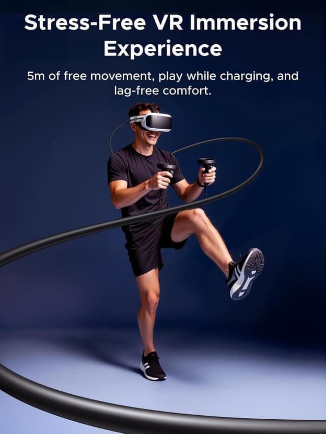 Detalle 2 de UGREEN VR Link Cable 5Gbps, 18W USB-A to USB-C