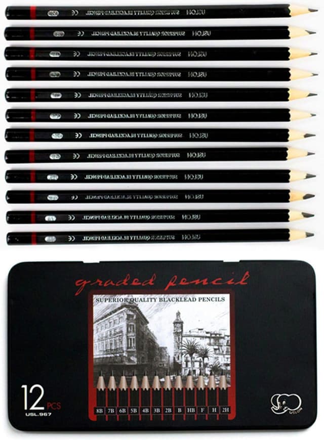 Detalle de YSLON Professional Sketching Pencils set, 12-count ✏
