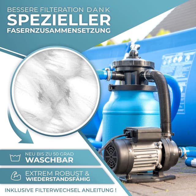 Detalle de Birkental Pool Filterbälle mit Wäschenetz – langlebiger Sandfilter-Ersatz (700 g)