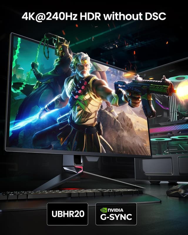 Detalle de Silkland DisplayPort 2.1 Kabel (DP80) 1,5 m – 80 Gbps, VESA-zertifiziert, für 8K@240 Hz und Gaming mit VRR