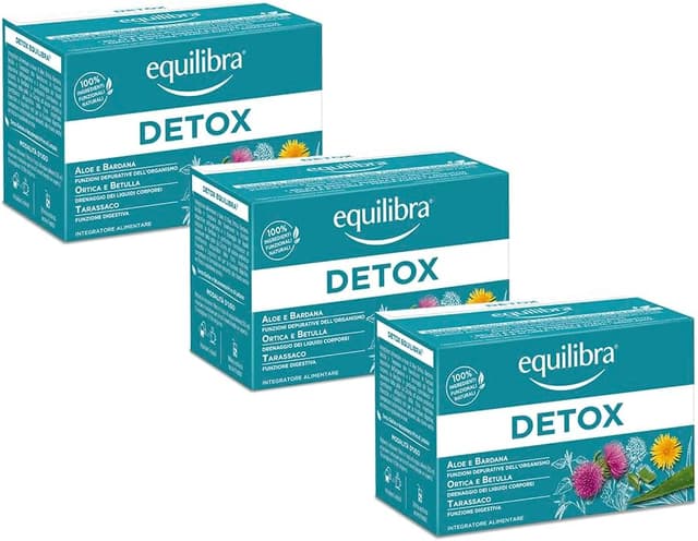 Detalle de Tisana Detox Equilibra con aloe, ortica, bardana, betulla e tarassaco (3 pezzi, 15 filtri)