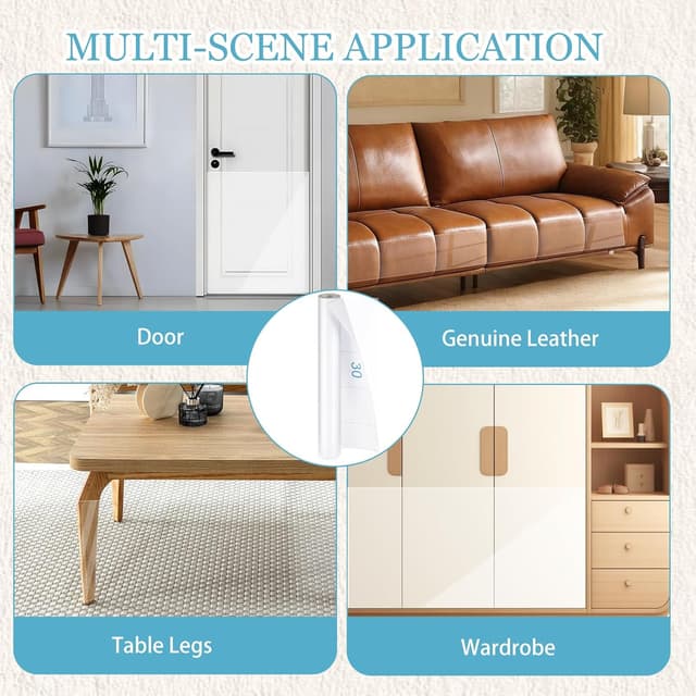 Thumbnail 6 de Pellicola antigraffio trasparente Luziyun 43 cm x 5 m per gatti e cani