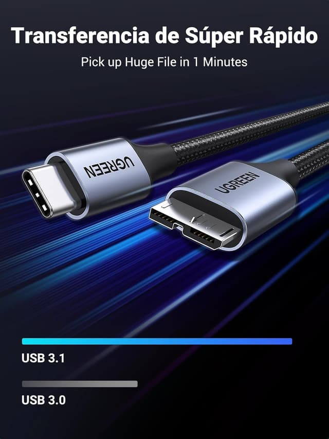 Detalle de UGREEN USB C a Micro 3.0 Cable 0,5 m