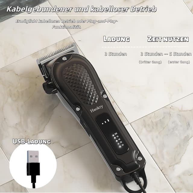 Detalle 1 de Haokry Haarschneider Profi kabellos 200 Min