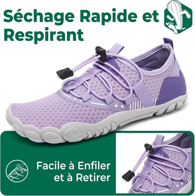 Detalle de SAGUARO Chaussures aquatiques barefoot à séchage rapide, tige souple et semelle antidérapante GR.36-48