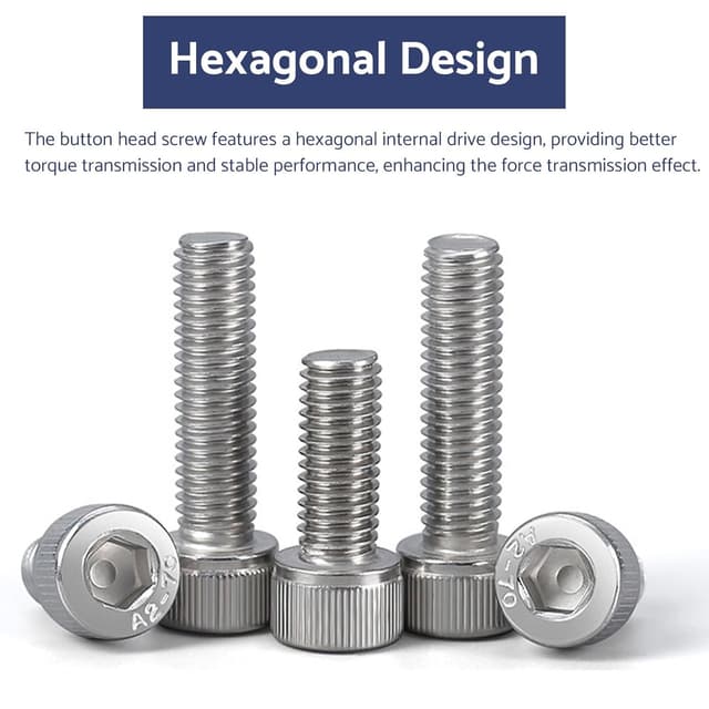 Detalle de BACSHBY 20x Zylinderschrauben DIN 912 M5 x 12 mm Edelstahl A2 mit Innensechskant