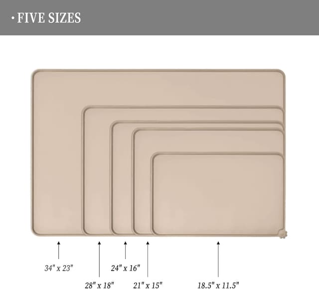 Detalle de Reopet Silikon-Futtermatten für Haustiere – wasserdichte Napfmatten mit erhöhten Rändern (mehrere Größen)