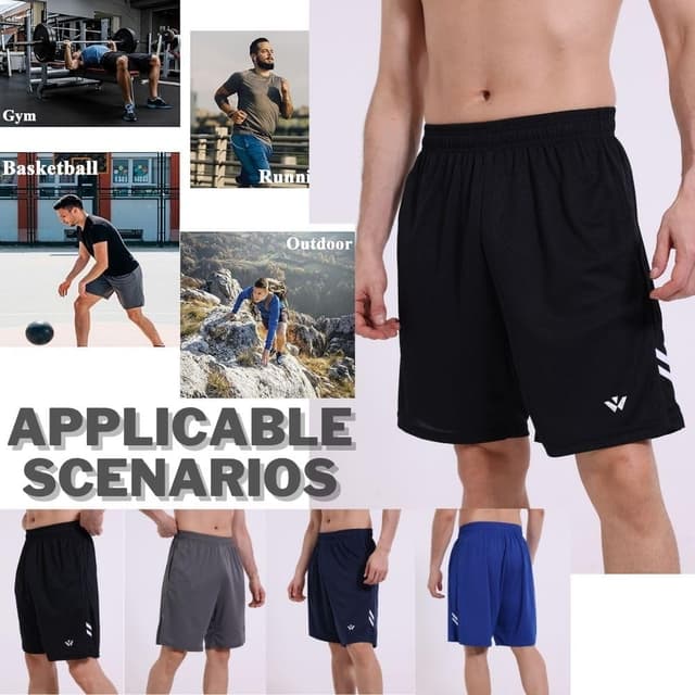 Thumbnail 4 de fovdtaa 5 Pack Mens Sports Shorts with Pockets