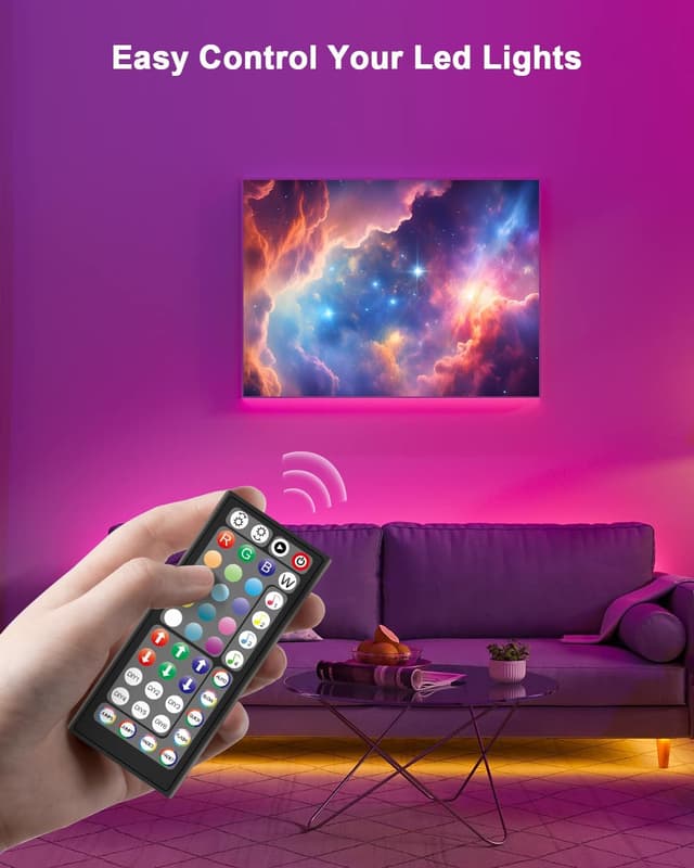 Detalle de Nexillumi 10M Smart Bluetooth LED Strip Lights (RGB) with App, Remote & Music Sync