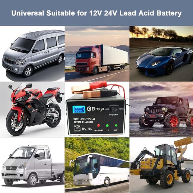 Thumbnail 6 de Etrogo Caricabatteria 12V 24V 10A con LED 250W