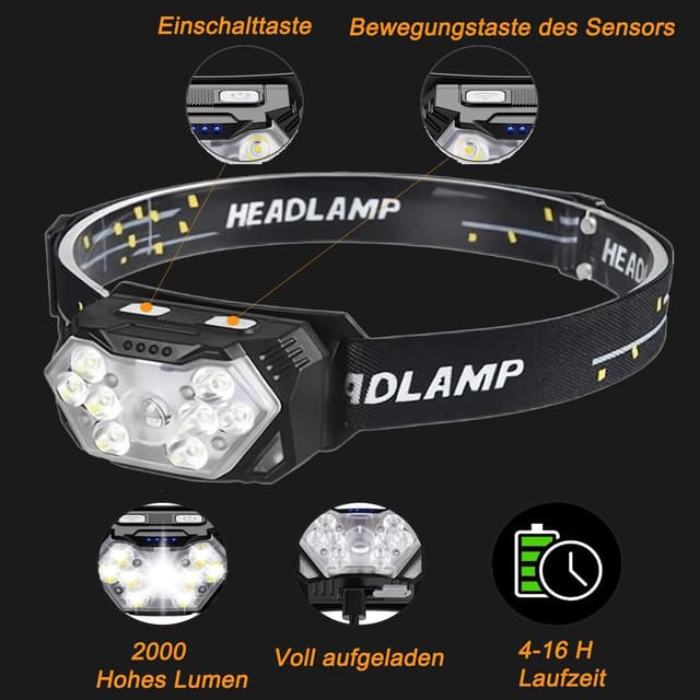 Thumbnail 5 de SENDALE 2 Linterna Frontal LED Recargable 5000 lúmenes