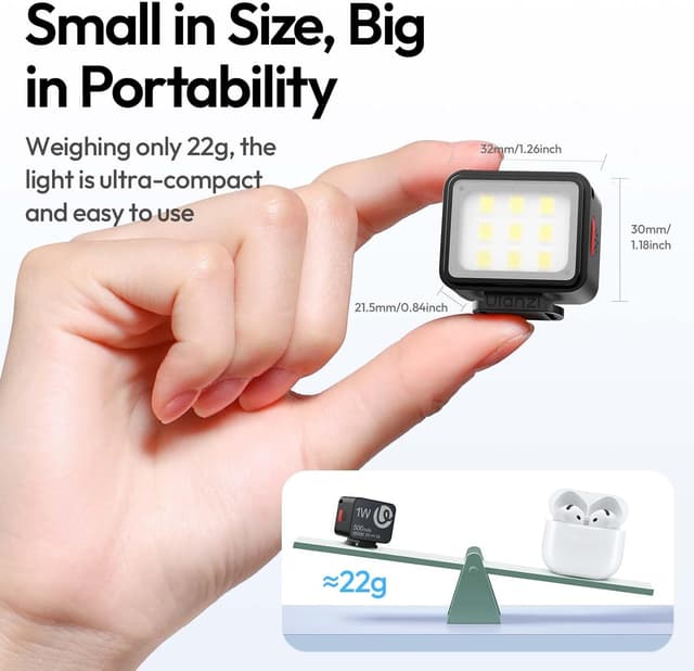 Detalle de ULANZI DG01 mini video light, 5600K