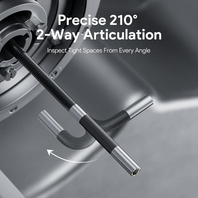 Detalle de DEPSTECH 210° drehbare Endoskopkamera mit Licht, 5-Zoll-IPS und 1080P – 6,2-mm-Rohrkamera