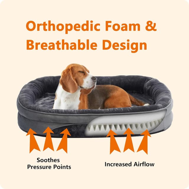 Detalle 2 de HMTOPE Orthopädisches Hundebett 106 x 79 x 17 cm