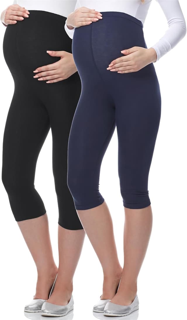 Detalle de Be Mammy Lot de 2 leggings 3/4 femme enceinte – tenue sport maternité