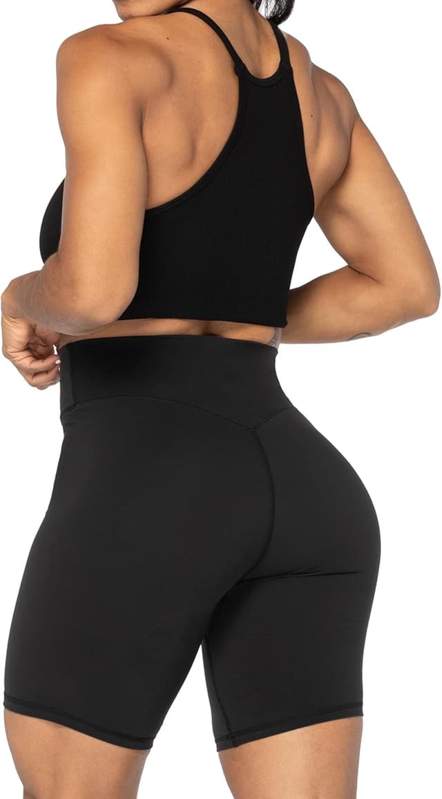 Detalle de Sunzel No Front Seam High Waist Biker Shorts for Women (Squat Proof) — Yoga, Gym & Bike Workout